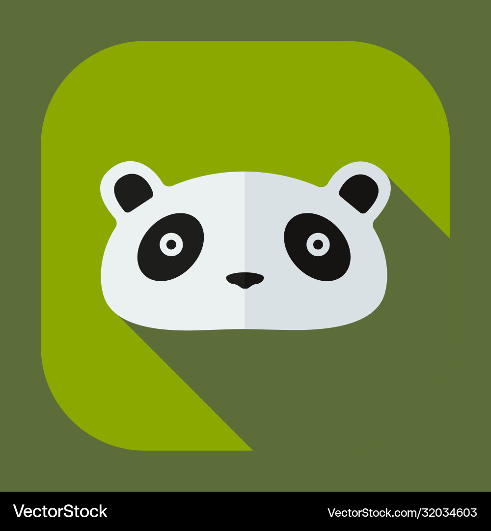 Flat modern design with shadow icons pandas Flat modern design with shadow icons pandas vector image