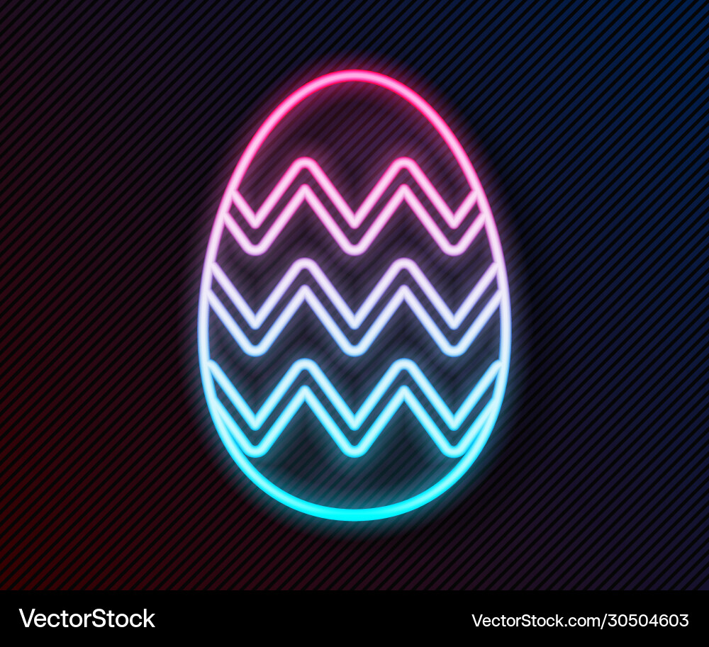 Glowing neon line easter egg icon isolated Vector Image