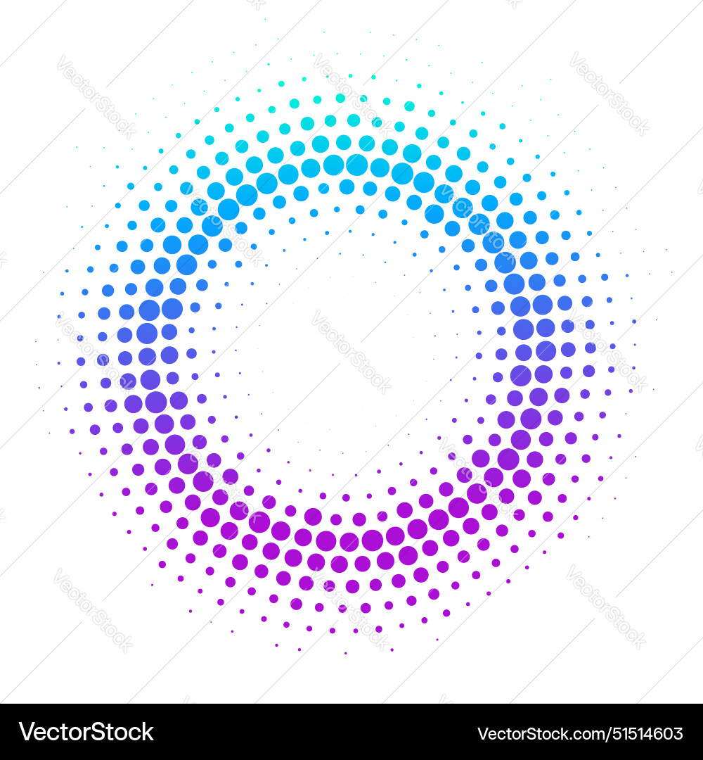 Halftone dotted colorful gradient frame isolated Halftone dotted colorful gradient frame isolated vector image