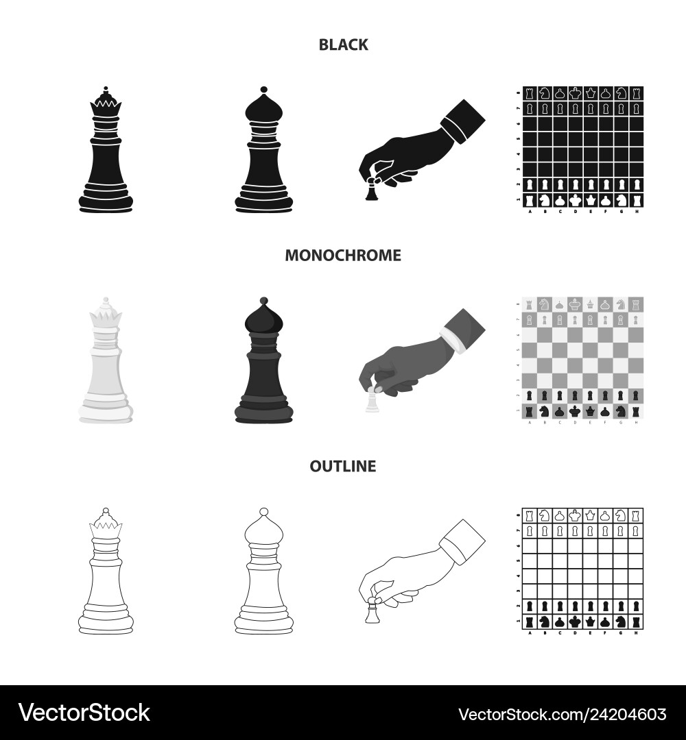 Isolated object of checkmate and thin logo set Vector Image