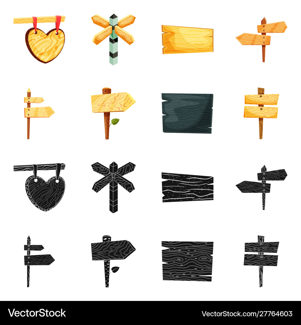 Isolated object raw and forest sign collection Isolated object raw and forest sign collection vector image