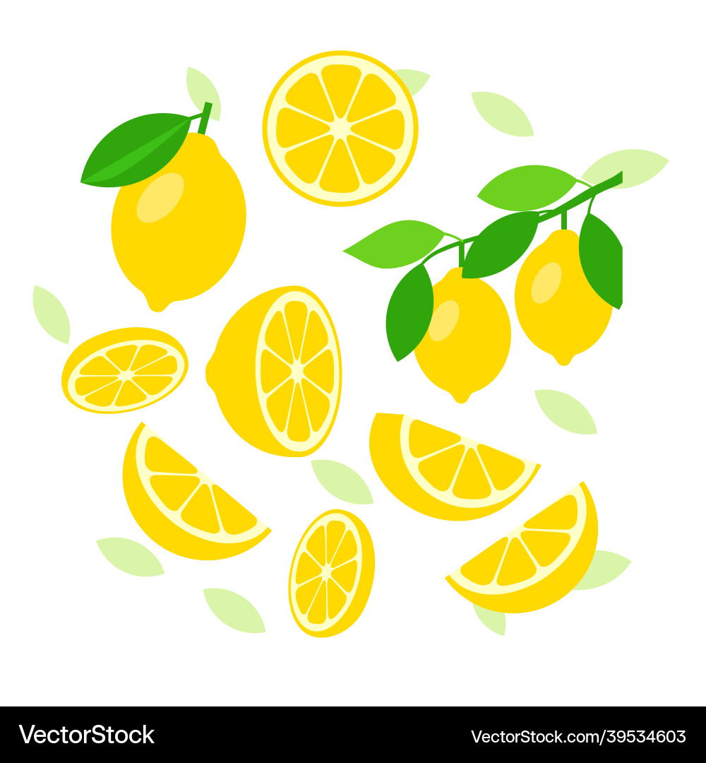 Lemon elements abstract design background Lemon elements abstract design background Vector Image