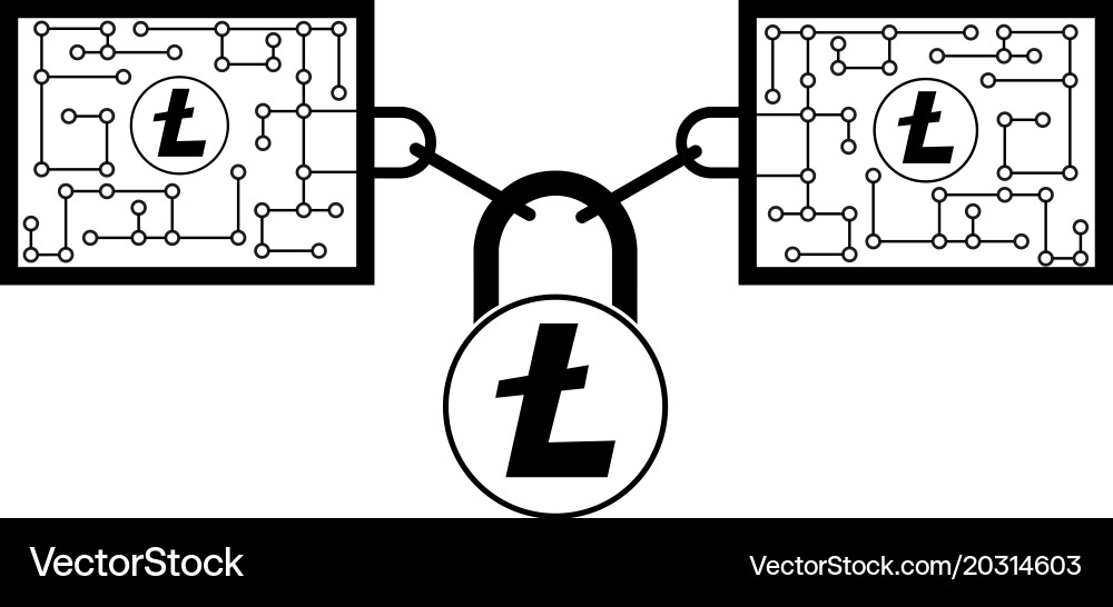 Litecoin block chain technology icon design Vector Image