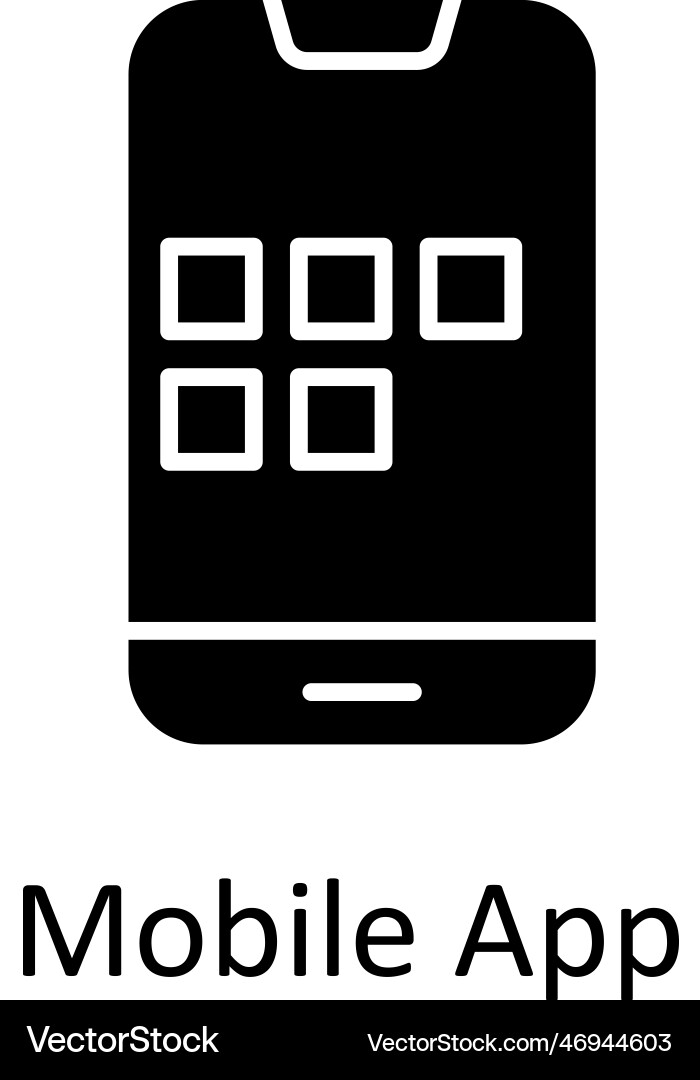 Mobile app solid icons simple stock illu Vector Image