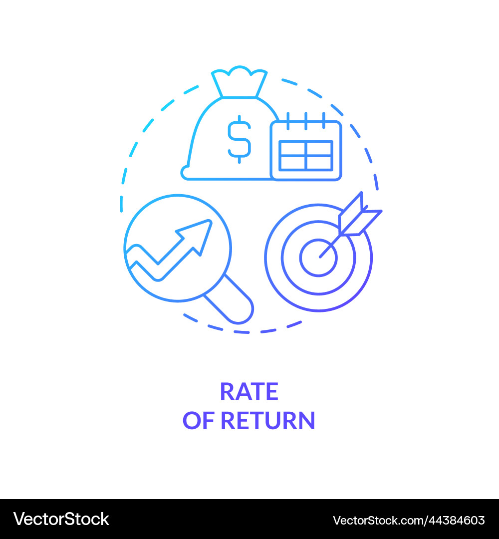 Rate of return blue gradient concept icon Rate of return blue gradient concept icon vector image