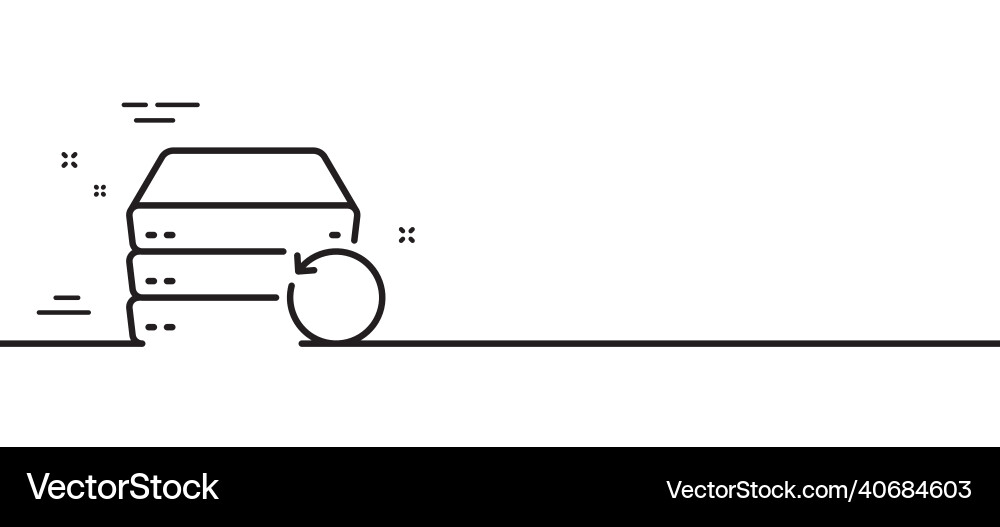 Recovery server line icon backup data sign vector image