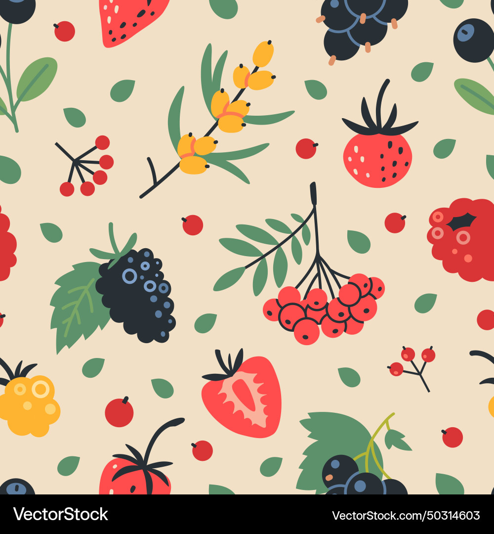 Seamless pattern berries like raspberry Seamless pattern berries like raspberry Vector Image