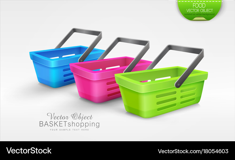 Set 3d with three different colored Vector Image