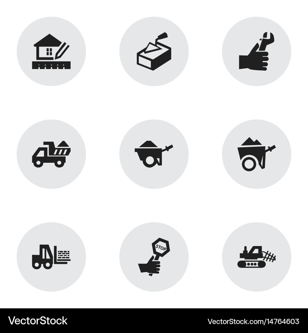 Set of 9 editable structure icons includes vector image