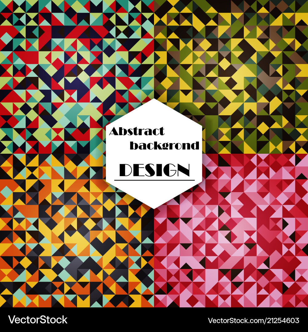 Set of abstract triangle pattern background Set of abstract triangle pattern background vector image