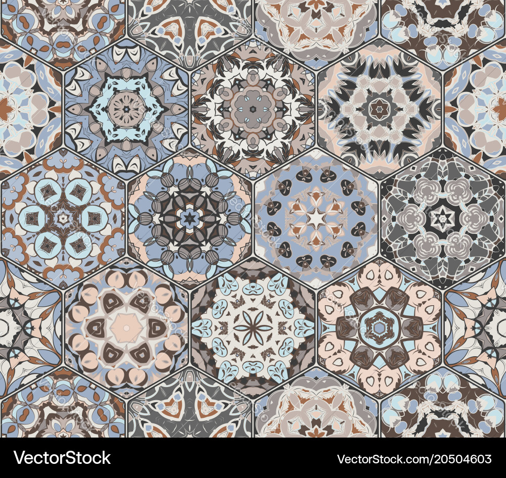 Set of hexagonal patterns vector image