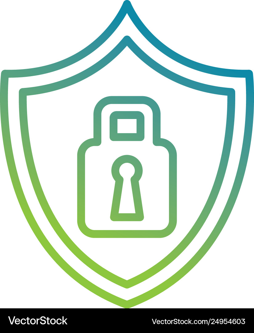 Shield with safe secure padlock Shield with safe secure padlock vector image