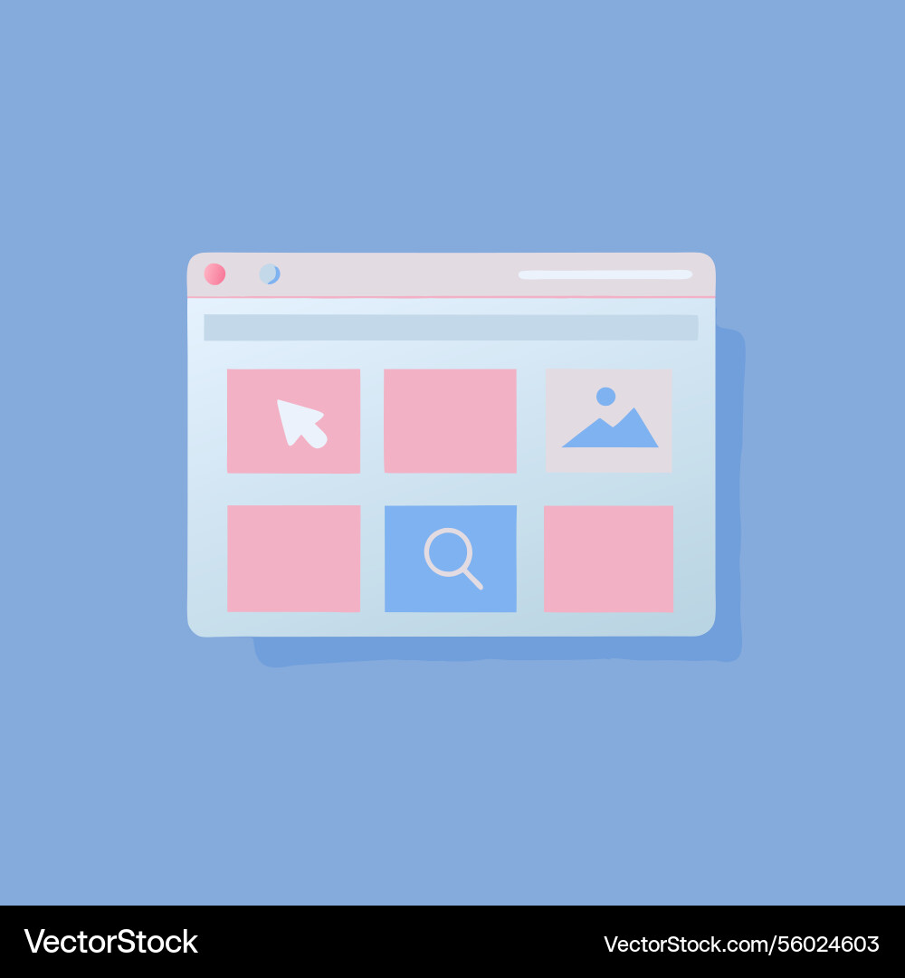 Simple webpage design with cursor image search vector image