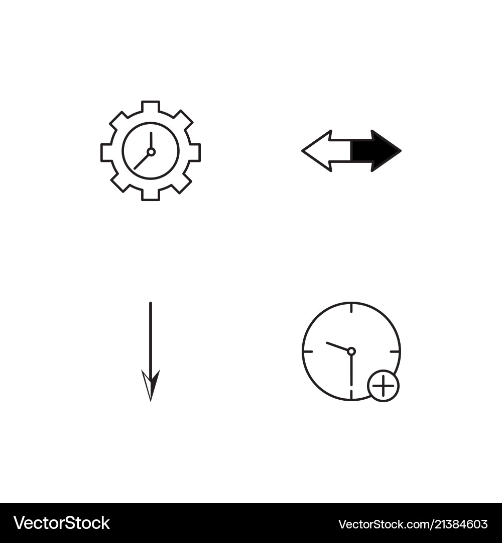 Time linear icons set simple outline vector image