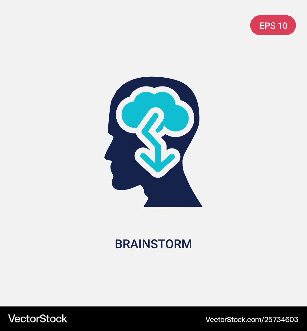 Two color brainstorm icon from brain process Two color brainstorm icon from brain process vector image