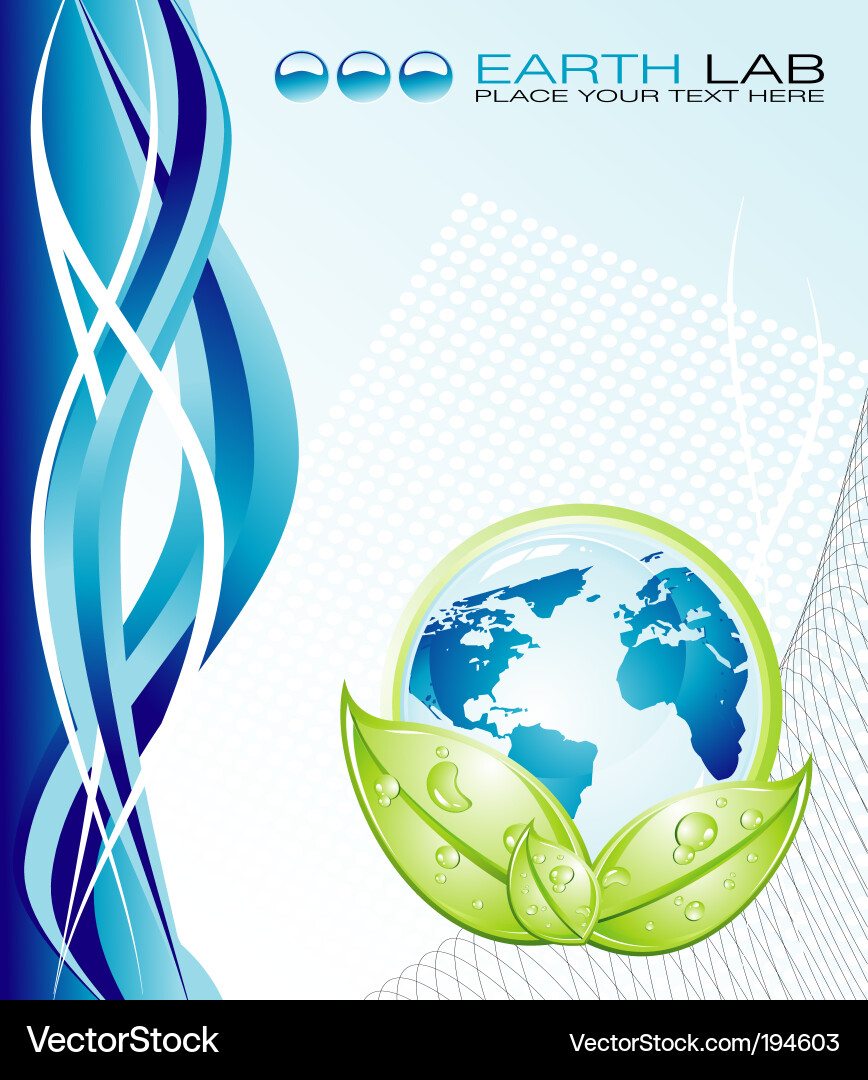Water Drops and Earth Elements Vector Image