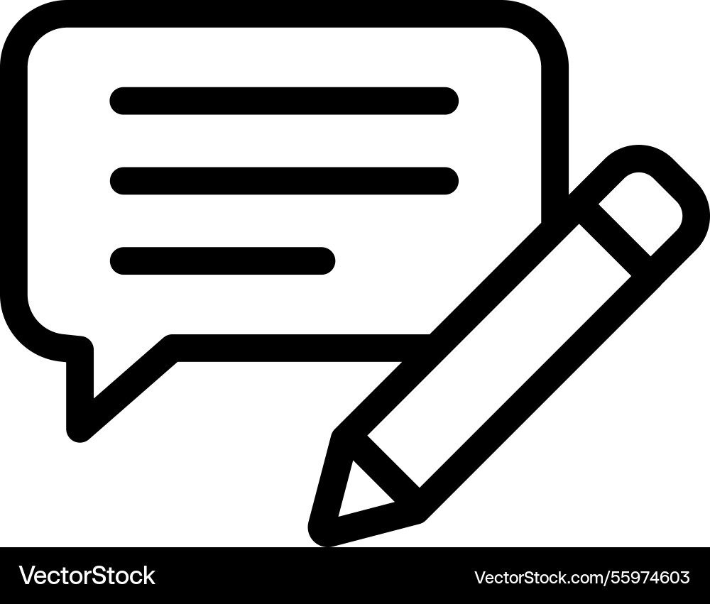 Write a comment icon vector image