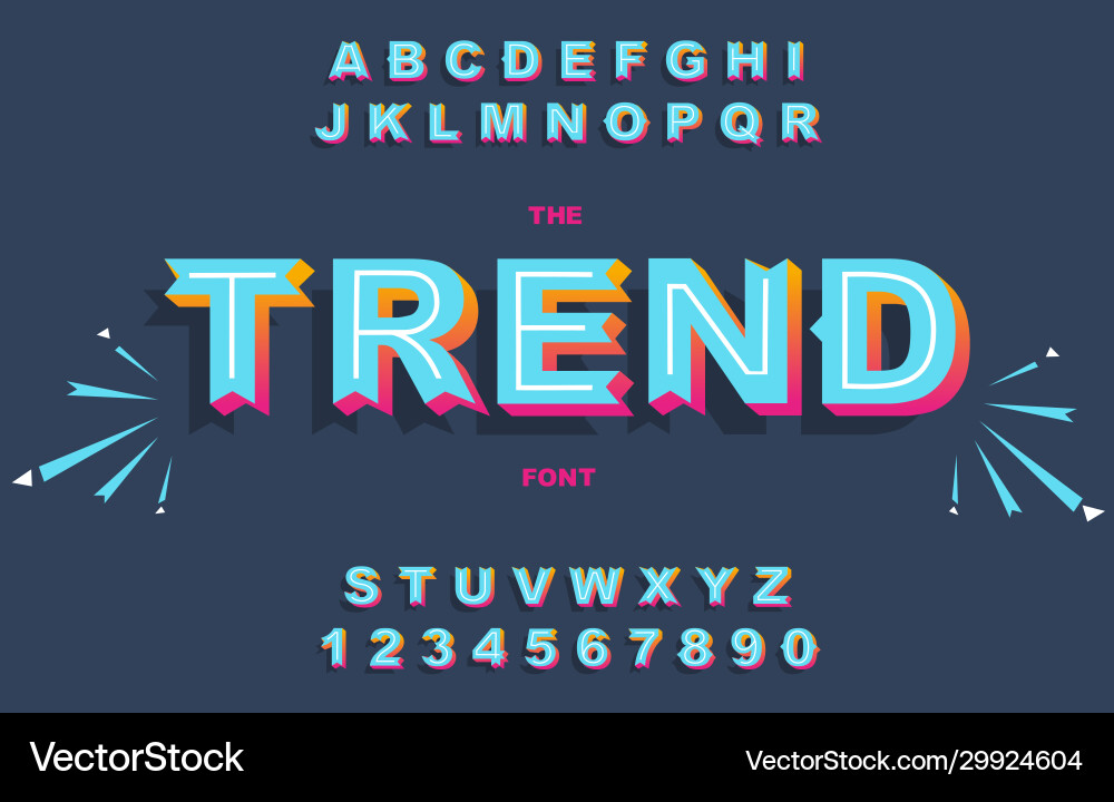 Bold Retro Alphabet Set - Vintage Style Vector Image
