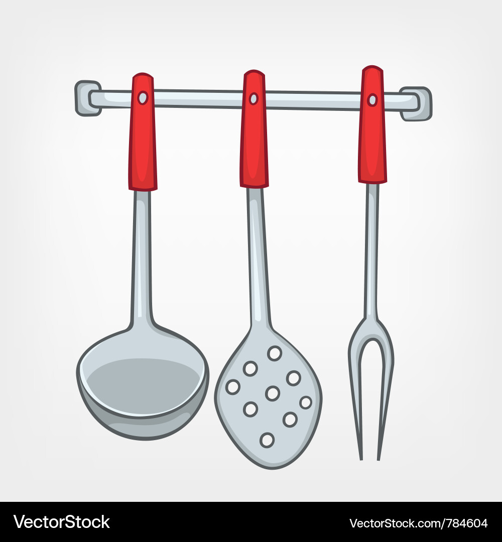 Cartoon home kitchen spoon set – Royalty-Free Vector | VectorStock, image size:1000x1080