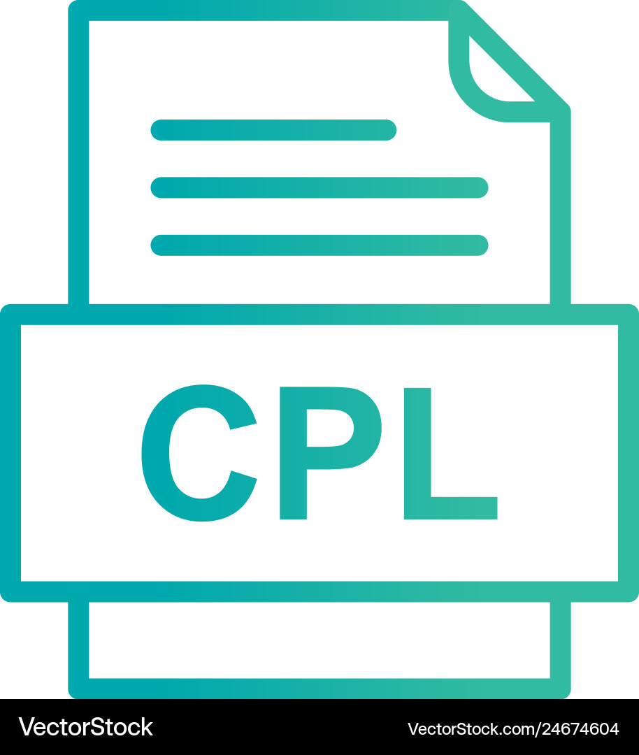 Cpl file document icon vector image