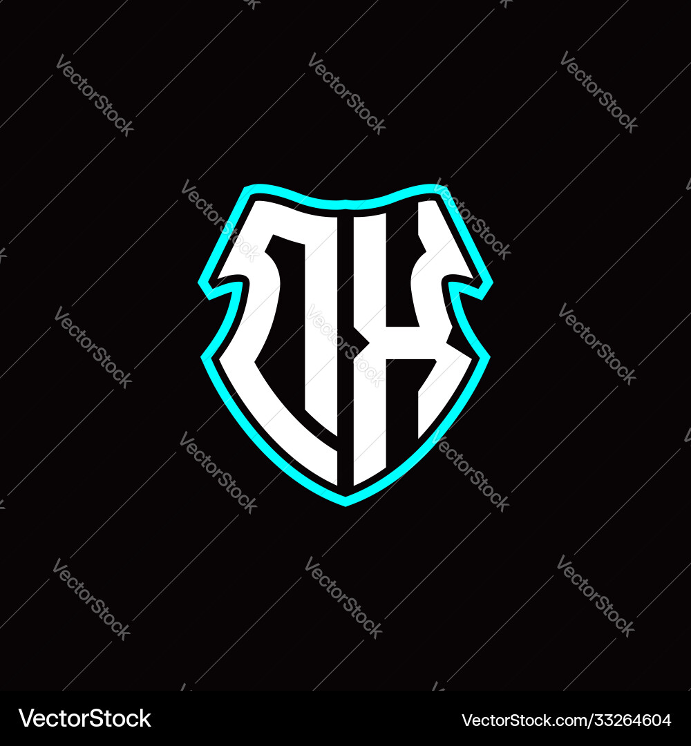D x initial logo design with a shield shape D x initial logo design with a shield shape vector image