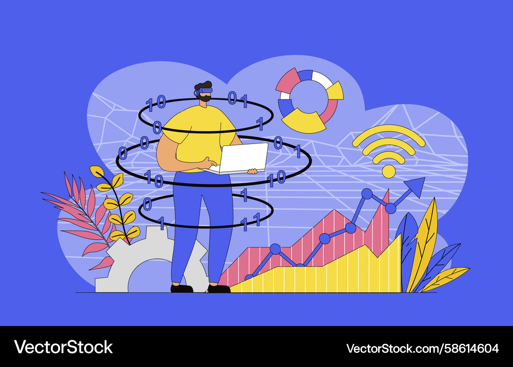 Data Analysis Dashboard Vector Image