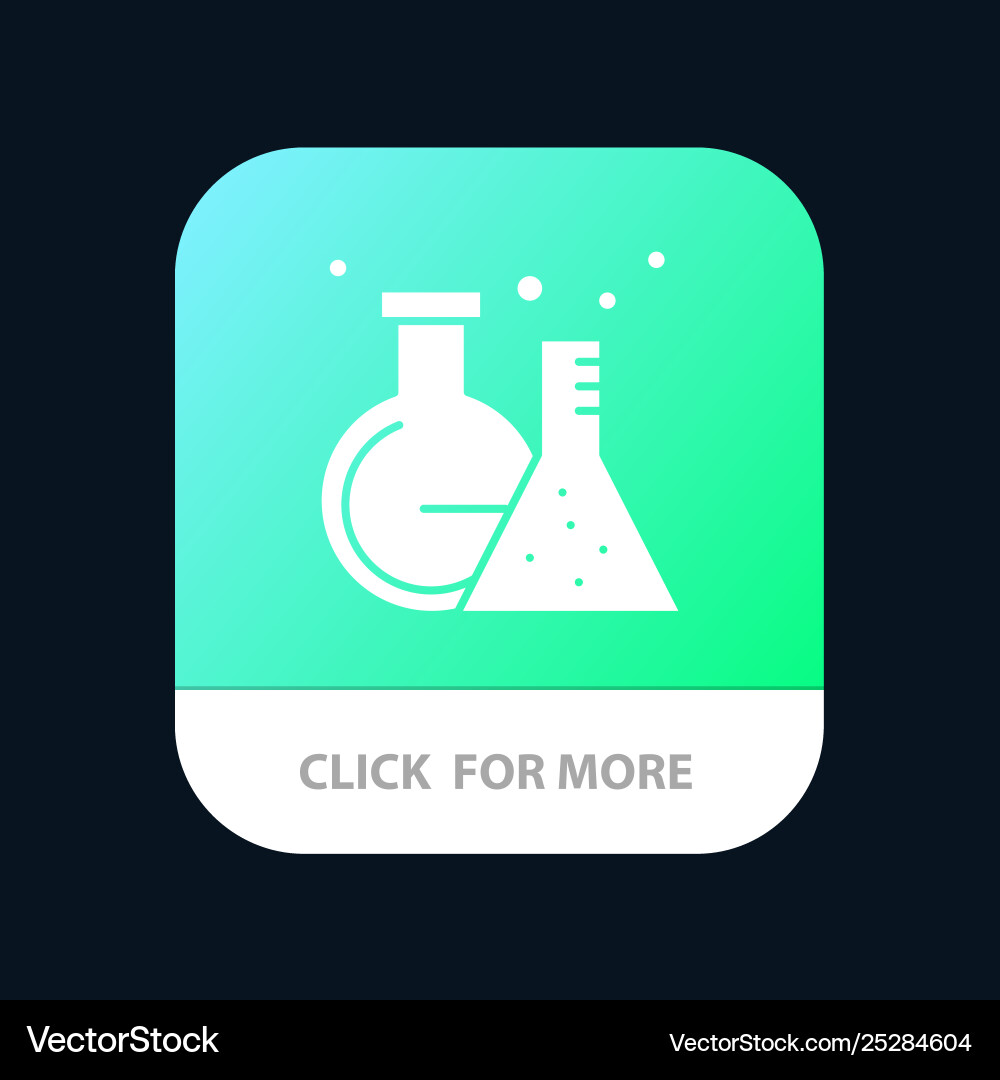 Flask lab tube test mobile app button android vector image
