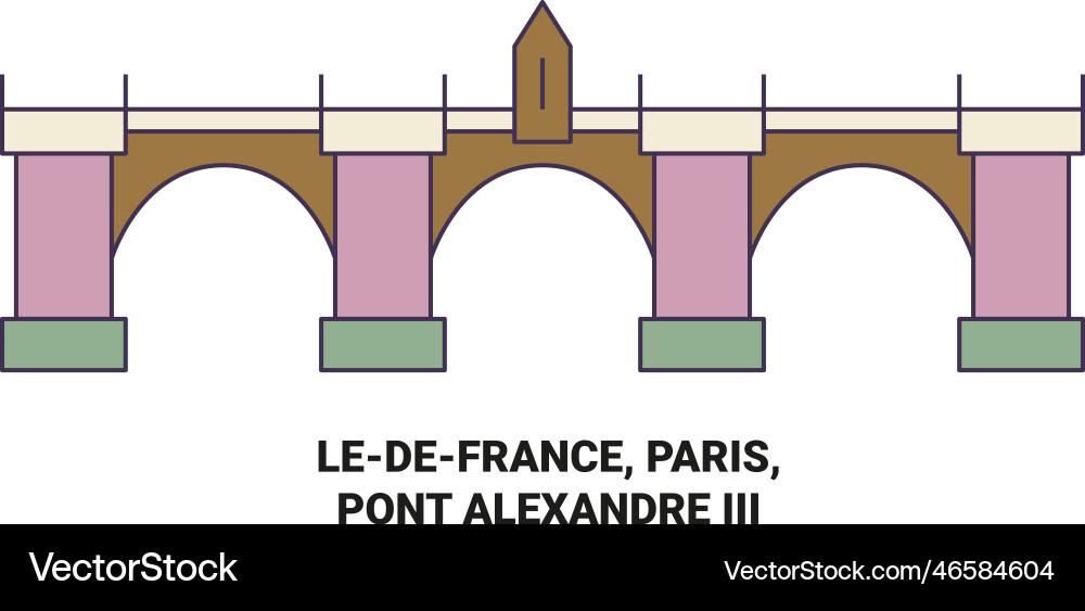 France paris pont alexandre iii travel landmark France paris pont alexandre iii travel landmark vector image