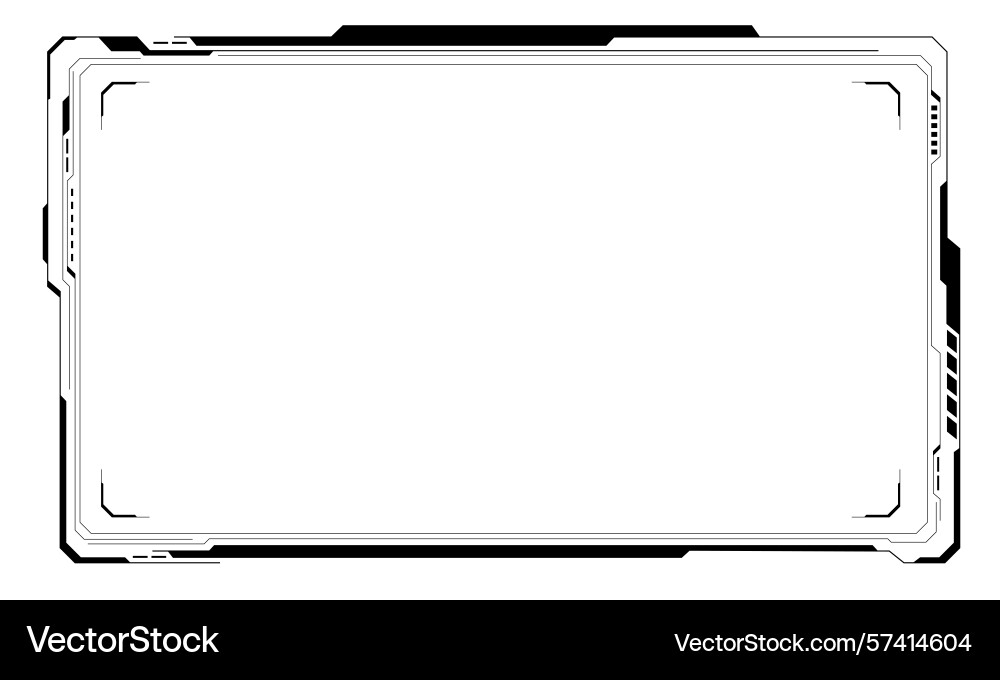 Hud frames black user interface elements design Hud frames black user interface elements design vector image
