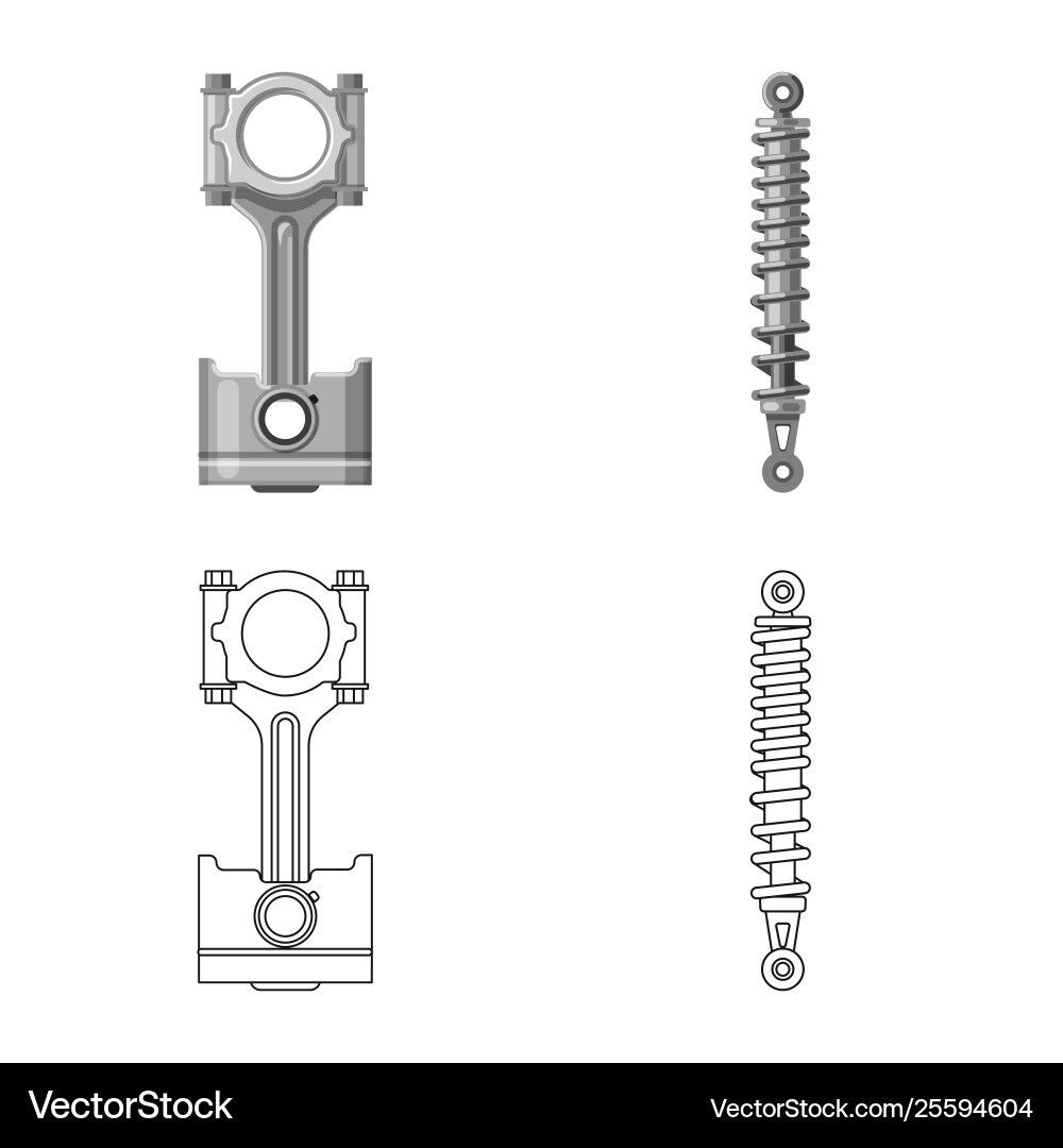Isolated object auto and part symbol set Vector Image