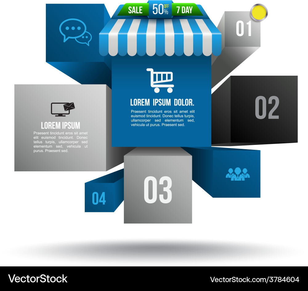 Modern Abstract Text Box - Square Layout vector image
