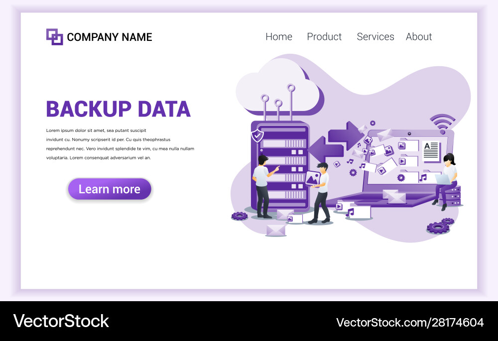 Modern flat design concept backup data copying Vector Image