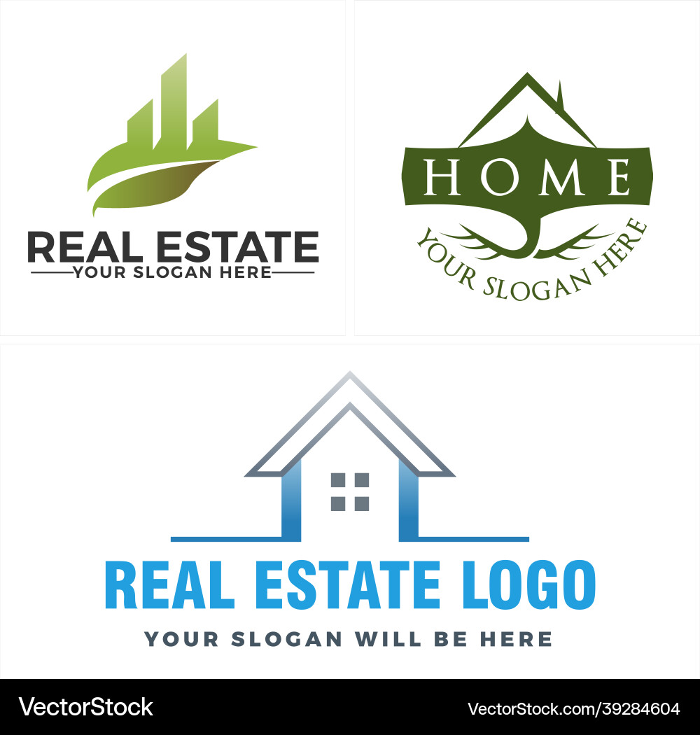 Modern real estate apartment leaf eco friendly Modern real estate apartment leaf eco friendly Vector Image