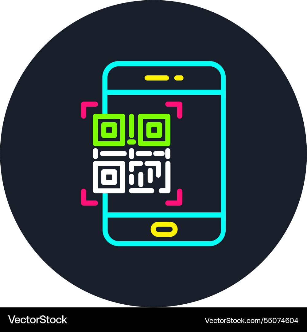 Qr-Code-Scanzeile Multi-Farbsymbol vektorbild