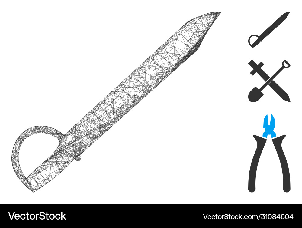 Saber polygonal web mesh Saber polygonal web mesh vector image