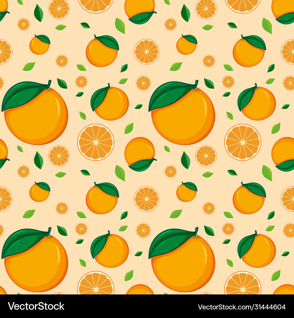 Seamless background design with oranges Vector Image