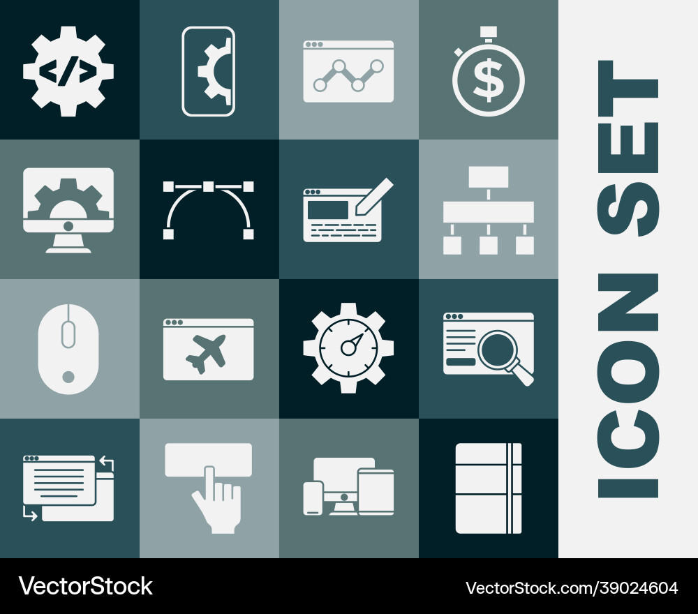 Set sketchbook or album ui ux design site map vector image