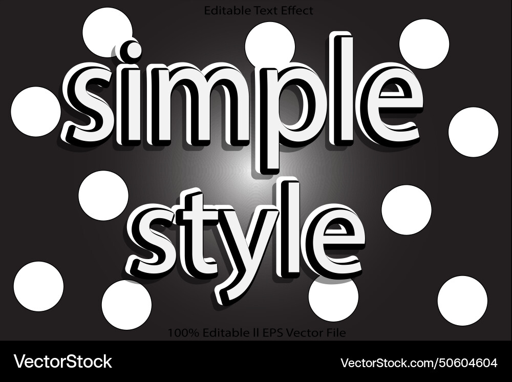 Simple style editable text effect Vector Image
