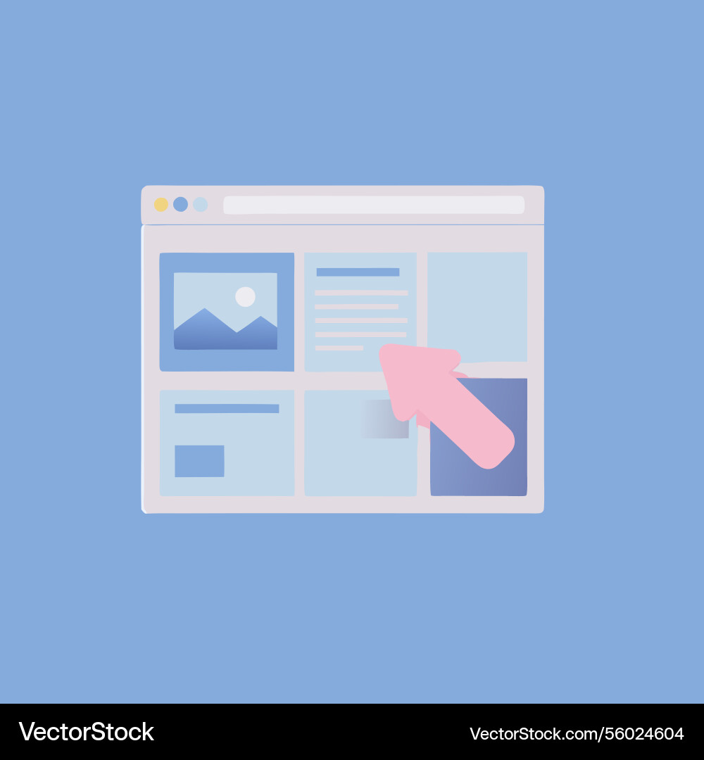 Website navigation cursor interaction user vector image