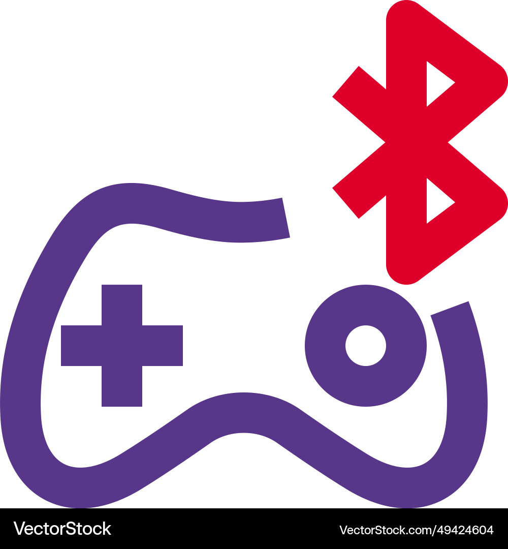 Wireless controller for gaming via bluetooth vector image