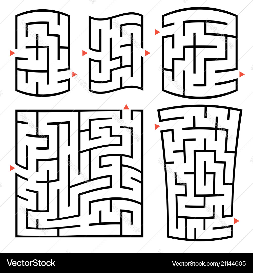 A set square and rectangular labyrinths A set square and rectangular labyrinths Vector Image