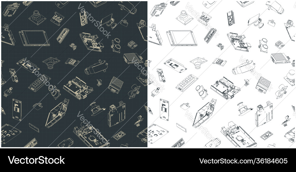 Arduino Hardware Blueprint Collection vektorbild