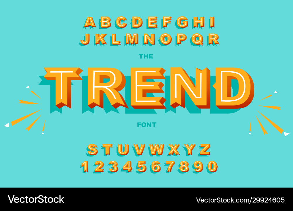 Bold & Retro Alphabet Set Vector Image