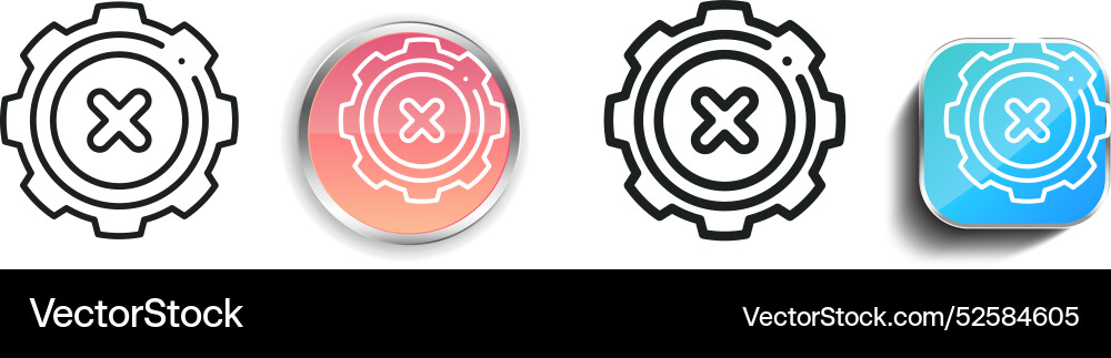 Cancel icon thin linear regular and button style Cancel icon thin linear regular and button style Vector Image