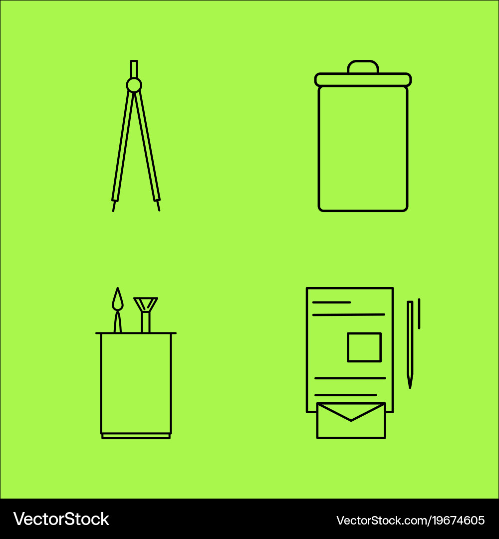 Design elements simple linear outline icon set Vector Image
