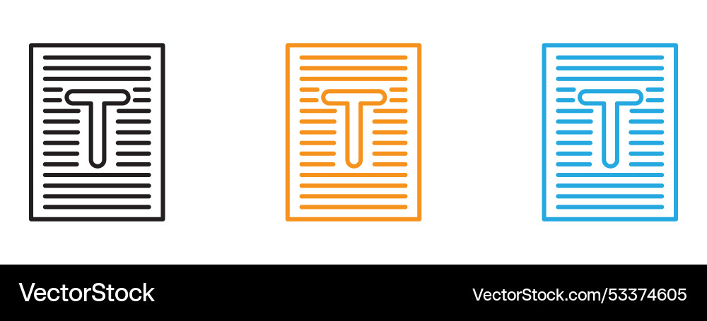Format icon thin line set Format icon thin line set vector image