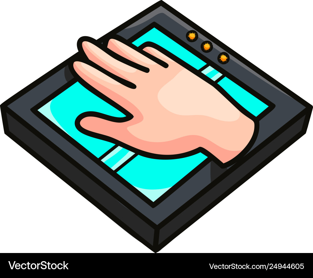 Hand scan modern security device for business Hand scan modern security device for business vector image