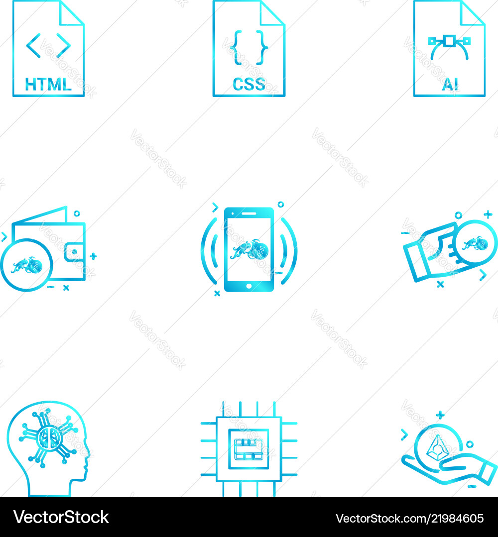 Html css ai wallet mobile crypto currency vector image