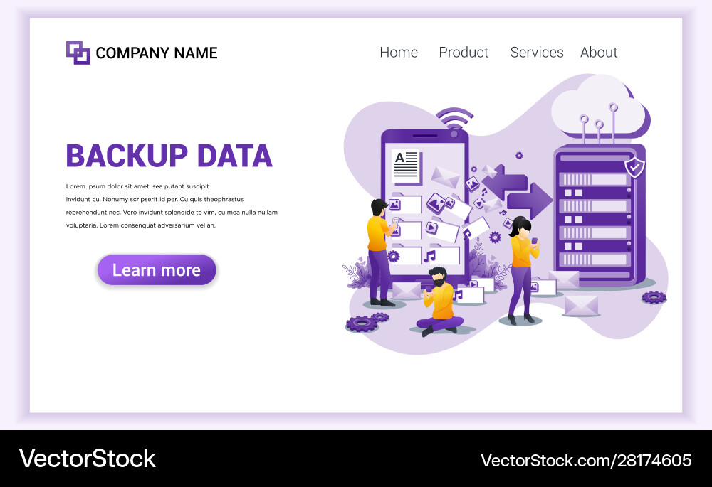 Modern flat design concept backup data copying Modern flat design concept backup data copying vector image
