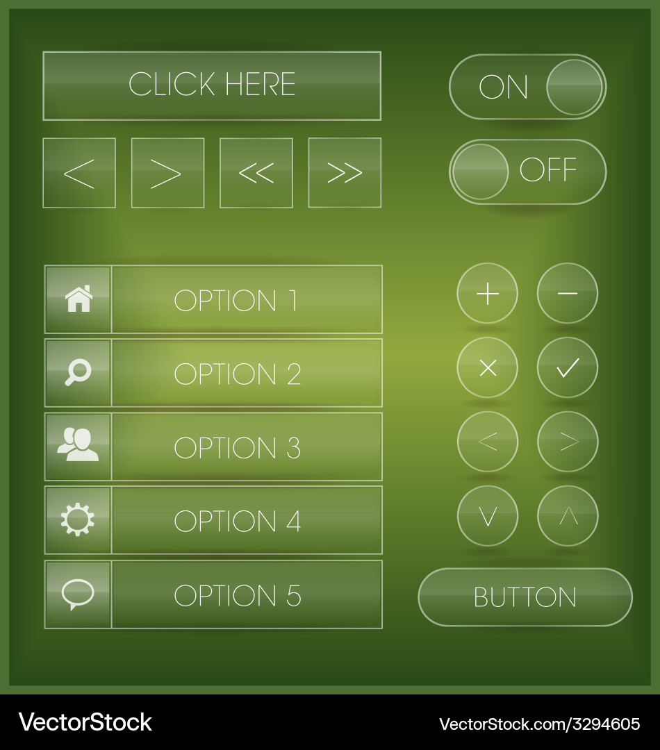 Modern UI Buttons and Icons vector image